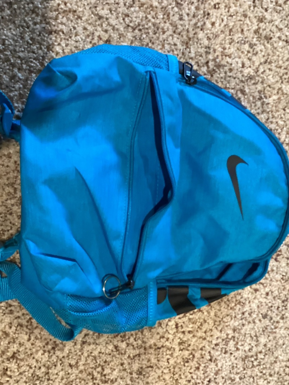 Nike Turquoise Kids Backpack with Black Swoosh